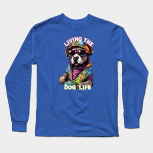 Living the Dog Life, dog t-shirts, t-shirts with dogs, Unisex t-shirts, dog lovers, animal t-shirts, gift ideas, fused fashion, dog tees Long Sleeve T-Shirt